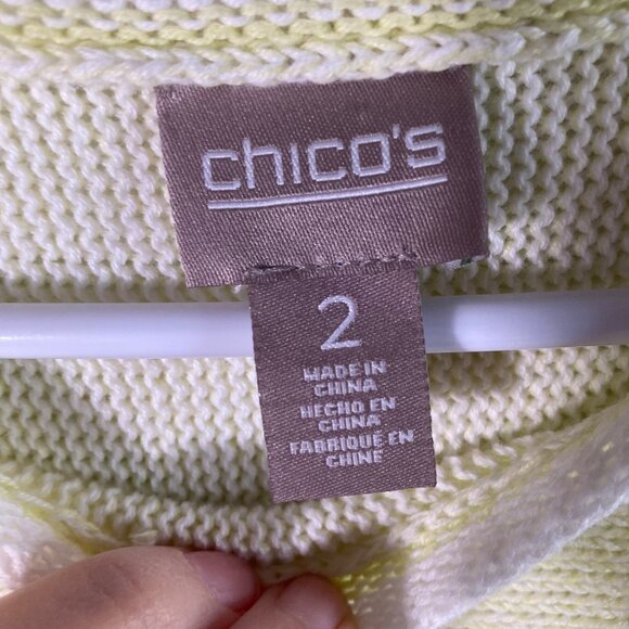 Womens Chicos Cotton Sweater Light Yellow Round Neck L Cotton Soft - Picture 6 of 8